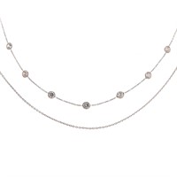 Two Lady's 14K White Gold Necklaces