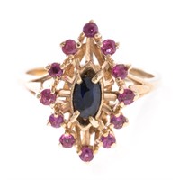 A Lady's Sapphire & Ruby Ring in Gold