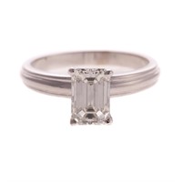 A Lady's 1.02ct Emerald Cut Diamond Solitaire Ring