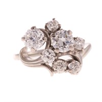 A Lady's WG Diamond Cluster Ring