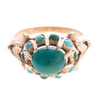 A Lady's Turquoise Ring in 14K Gold