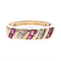 A Lady's Ruby and Diamond Ring in 14K