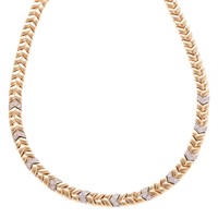 A Lady's 14K Diamond Fishtail Necklace