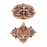 A Pair of Victorian Brooches in 9K Gold