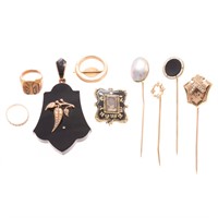 A Collection of Vintage Gold Jewelry