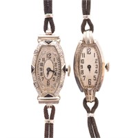 A Pair of Lady's Art Deco Wrist Watches