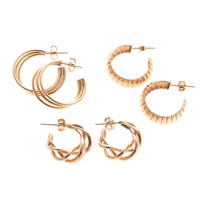 A Trio of Lady's 14K Hoops
