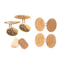 A Collection of Gent's Cufflinks in Gold