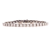 An Art Deco Diamond 6ct Line Bracelet in Platinum