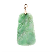 A Lady's Jade Pendant with 14K Gold