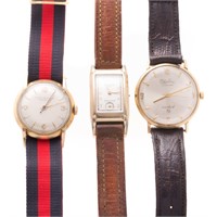 A Trio of Wrist Watches Including Piccard in 14K