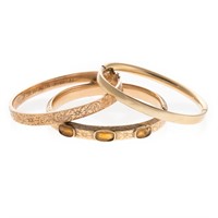 A Trio of Vintage Bangle Bracelets in Gold