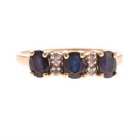 A Lady's Sapphire and Diamond Ring in 14K Gold