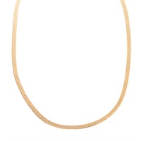 A Lady's Textured Herringbone Necklace in 14K
