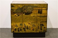 Japanese Papered Wooden Trunk