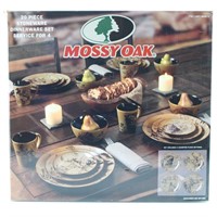 NEW-20Pc MOSSY OAK Stoneware Dishes Service for 4