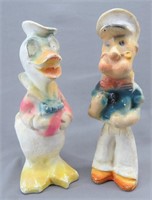 Vintage Chalkware Figurines- Popeye & Donald Duck