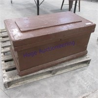 Large wooden box with lid