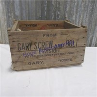 Gary Screw and Bolt division wooden box