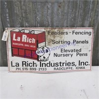 La Rich Industries Inc tin sign