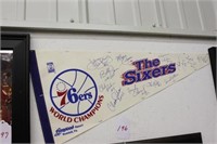 76ers Banner signed by players