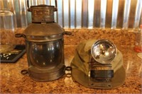 Metal Lantern and Coal Mine Cap W/ Light