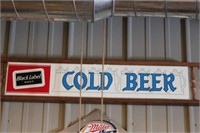 Cold Beer Black Label Sign