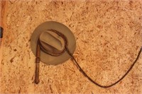 Suede Cowboy Hat  W/ Whip