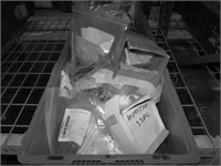 LARGE PLASTIC BOX OF MISC. HARDWARE