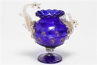 Venetian Glass Dragon Coupe, attrib. Salviati