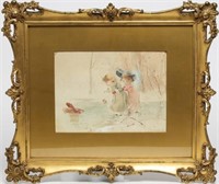 Signed P. Eschenbach- 19th C Watercolor on Paper