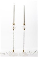 Webb Twisted & Pressed Crystal Candlestick Lamps