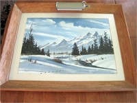 Original Watercolor Roy Kerswill Wyoming Tetons