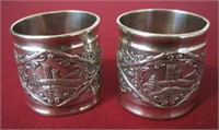 Two Antique Silverplated Napkin Rings