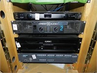 (4)  ASSORTED AMPLIFIERS CABINET