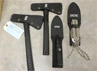 (2) SOG Tomahawks, (3) Throwing Knives & Spear