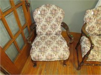 QUEEN AIRCHAIR/ FLORAL UPHOLSTRY