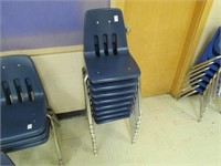 (8) STACKING CHAIRS-COMPOSITE-BLUE
