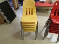 (6) STACKING CHAIRS-COMPOSITE-YELLOW