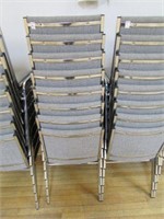 (8) - UPHOLSTERED GREY STACKING CHAIRS