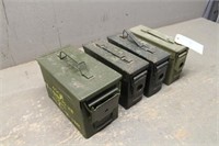 (4) Ammo Boxes, Brass