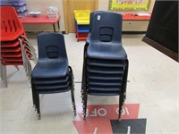 (17) STACKING CHAIRS-COMPOSITE-BLUE