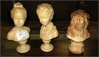 Lot, pair of 16" busts and 15" crucifix headbust