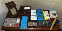 Large lot, costume jewelry, jewelry boxes,