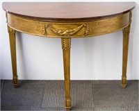 Demilune Console Table, Neoclassical Manner