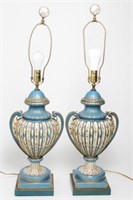 Sevres Porcelain Neoclassical Urn Lamps