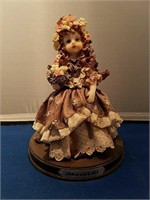 Collectible Meerchi Doll Statue, Wooden Base