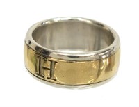 HERMES H COLLECTION 18KT & SILVER RING BAND