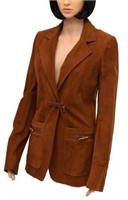 GUCCI COPPER SUEDE BAMBOO BUTTON JACKET