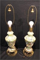 Pair of Capidomonte Lamps